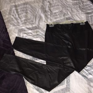 Faux liquid high waisted leggings